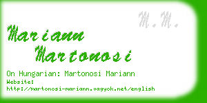 mariann martonosi business card